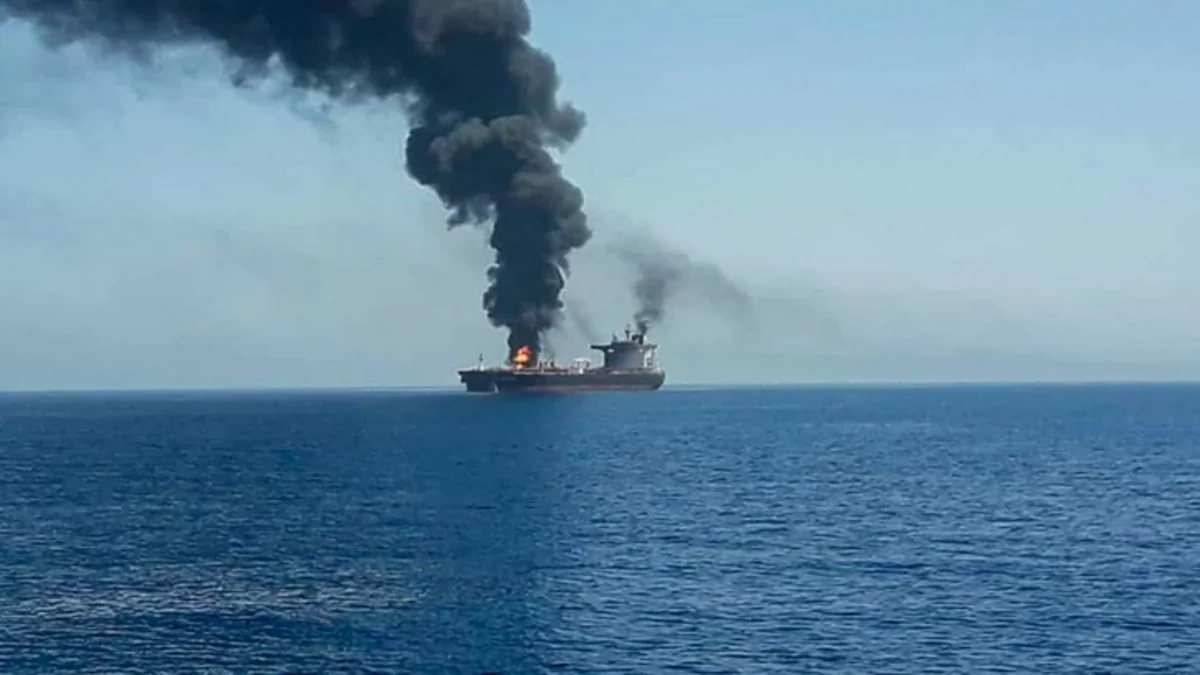 A tanker hit a mine in the Strait of Hormuz