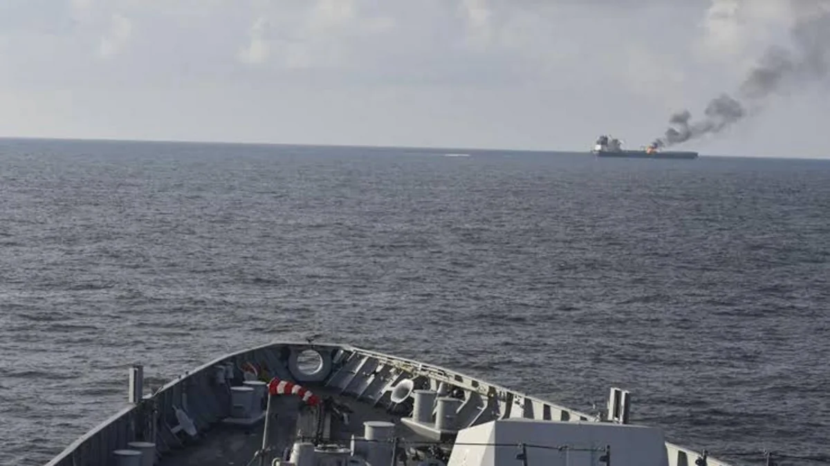 An Indian ship sank after an attack in the Red Sea off the coast of Yemen