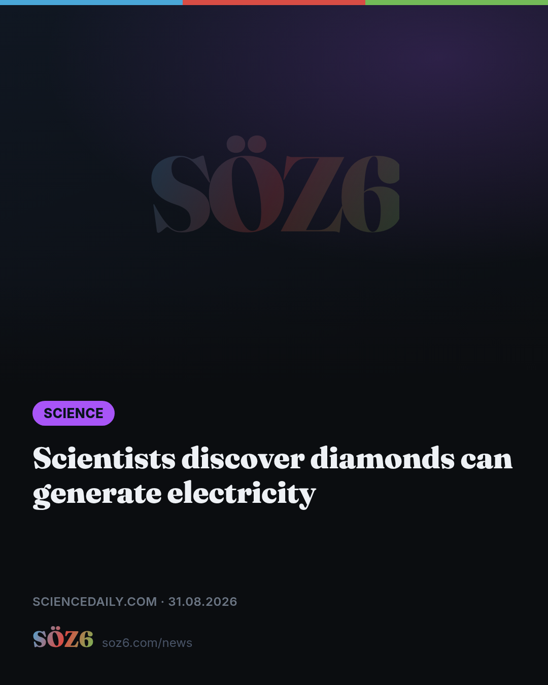 Scientists discover diamonds can generate electricity