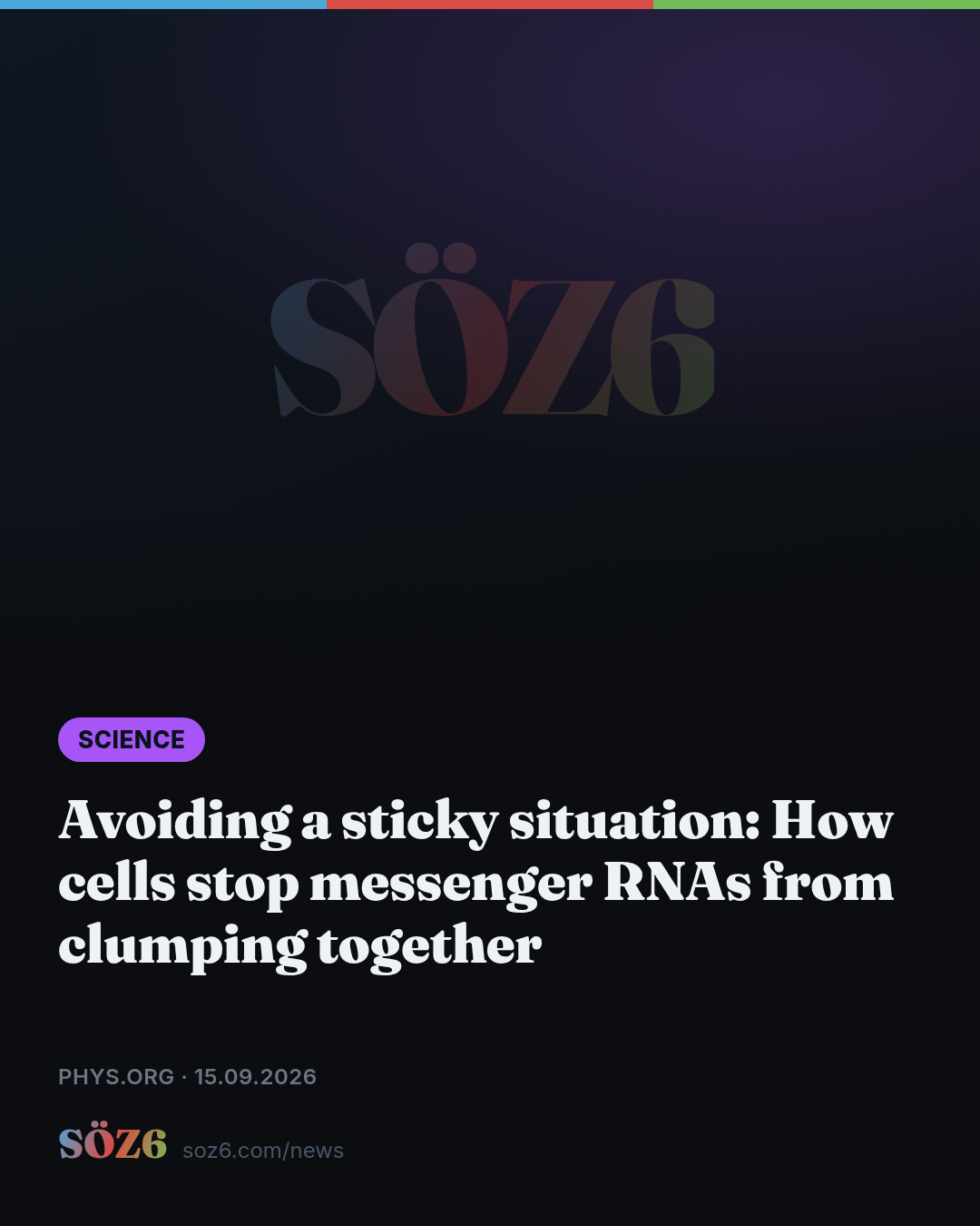 Avoiding a sticky situation: How cells stop messenger RNAs from clumping together