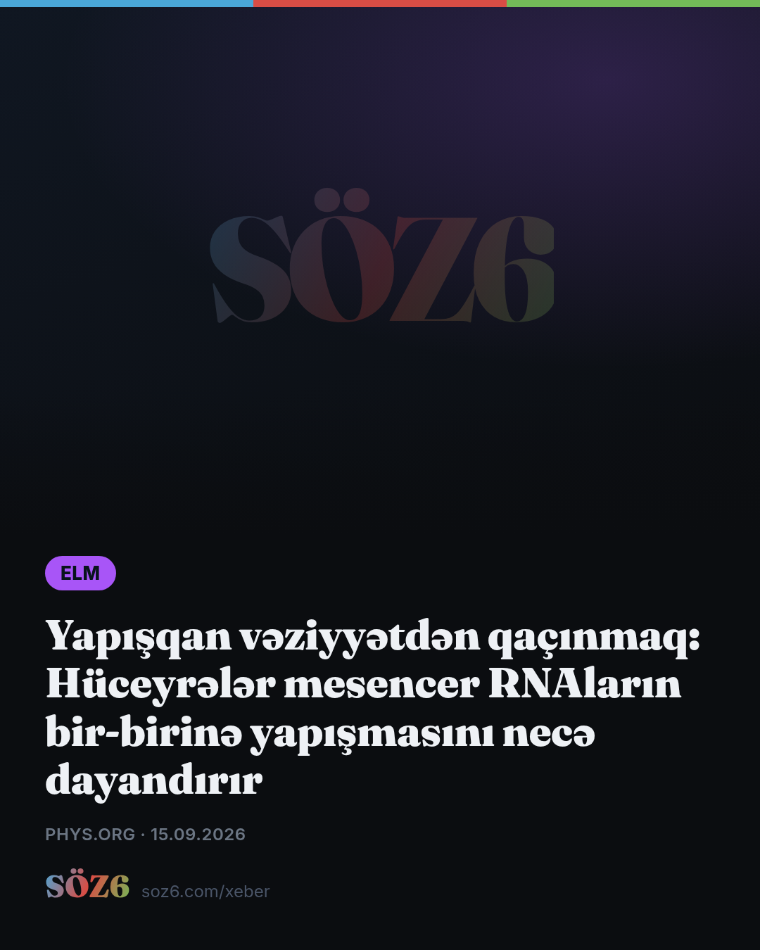 Yapışqan vəziyyətdən qaçınmaq: Hüceyrələr mesencer RNAların bir-birinə yapışmasını necə dayandırır
