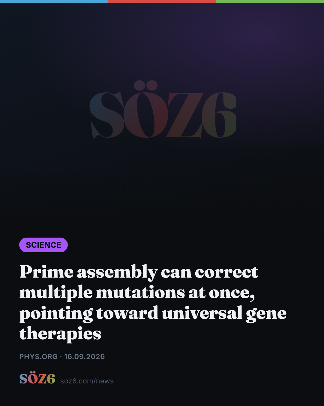 Prime assembly can correct multiple mutations at once, pointing toward universal gene therapies