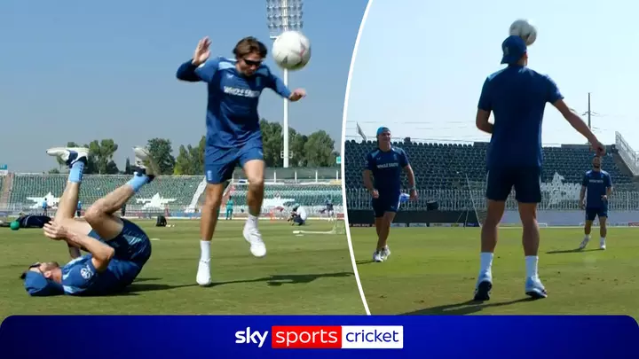 Is that Harry Kane or Harry Brook!? | England showcase their football skills before ODI