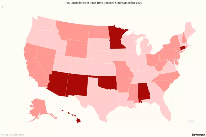 Map Shows States Where Unemployment Is Growing Two Weeks Before Midterm