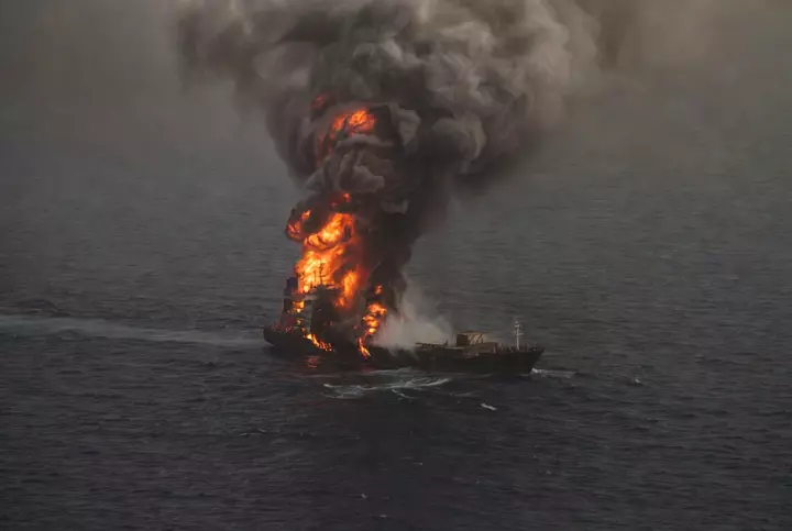Tanker strikes naval mine in Strait of Hormuz
