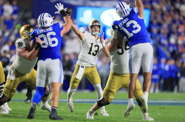 BYU DL Admits to Illegally Yelling 'Hut' on Notre Dame QB CJ Carr's Fumble