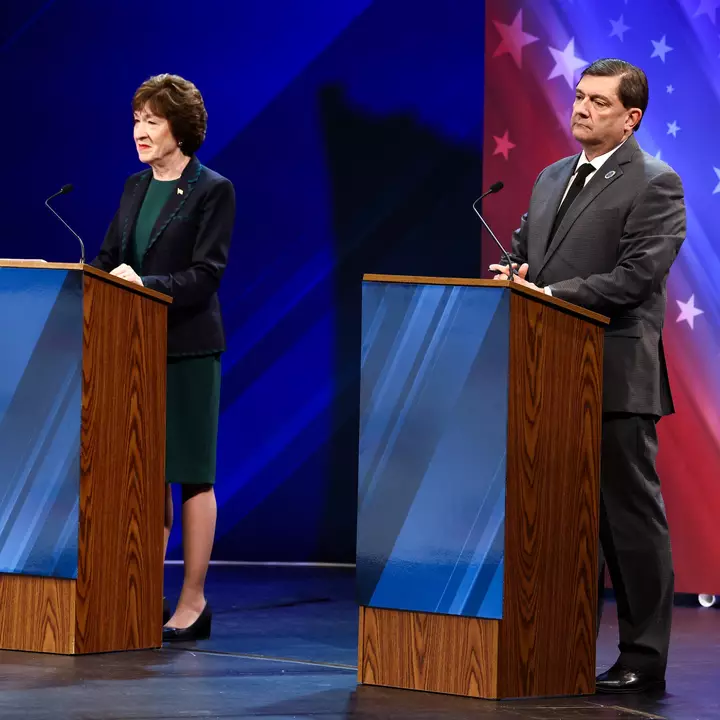 Susan Collins Says Rival’s ‘Oh, Shut Up’ Comment Reflects How He Treats Women
