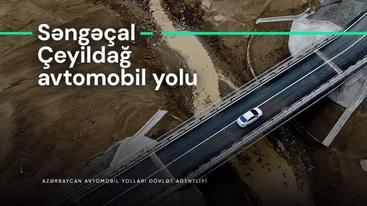 Qaradağda sel nəticəsində dağılmış körpünün yerində yenisi tikilib