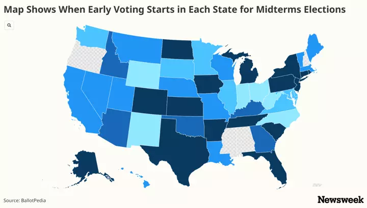 Map Shows When Early Voting Starts in Each State for Midterms Elections