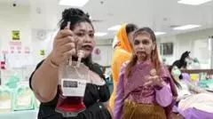 Watch: Blood donors get a Halloween fright in Thailand