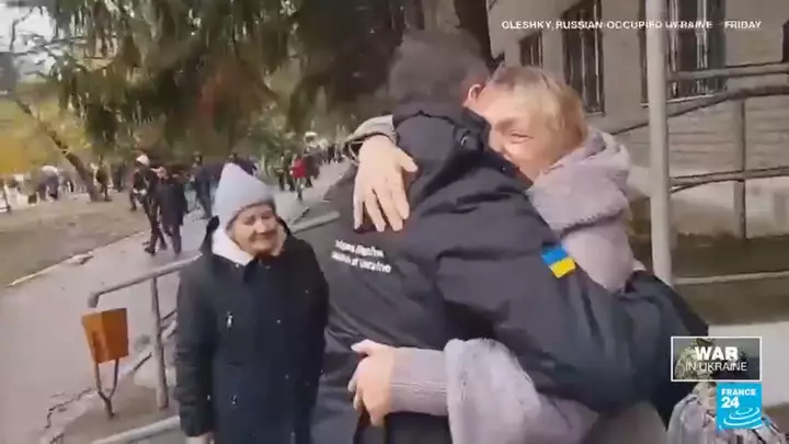 Stranded locals use rare truce to leave Moscow-occupied town in Ukraine