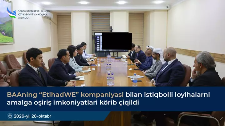 Özbəkistan, BƏƏ-nin EtihadWE su və enerji layihələrində əməkdaşlıq müzakirə edir