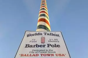 World’s Tallest Barber Pole in Forest Grove, Oregon