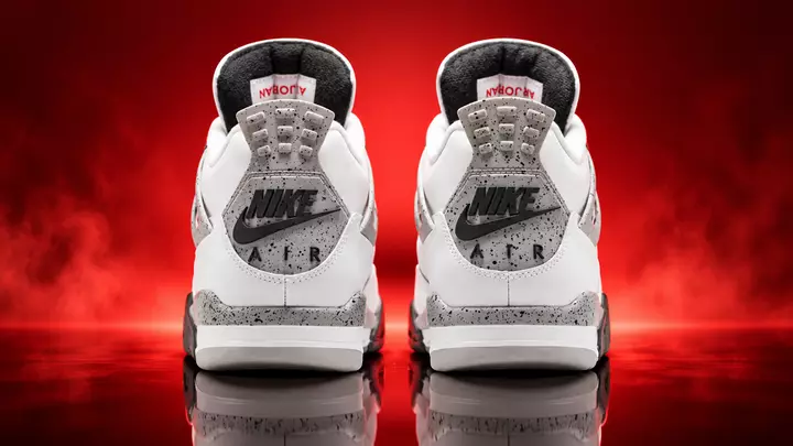 Air Jordan 4 ‘Ağ cement’ — Nöqtəli cement qanadlar, Nike Air topuğu, Summit Ağ dəri: İndi haradan almaq olar