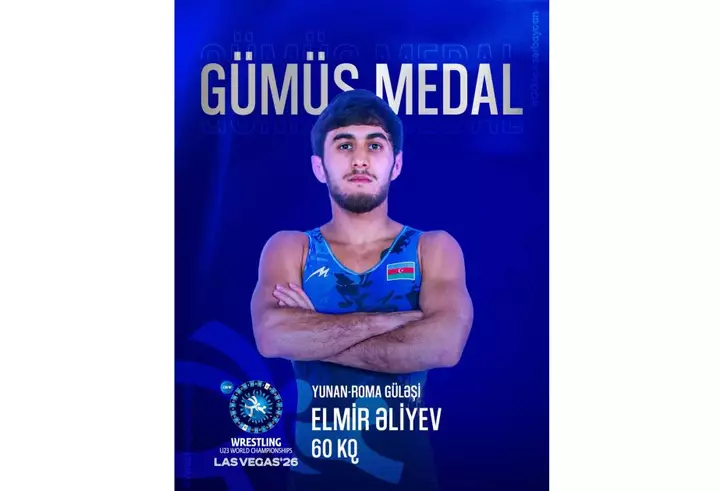 Elmir Əliyev U23 Dünya Güləş Çempionatında gümüş medal qazanır