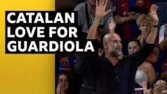Guardiola receives standing ovation on return to Barcelona
