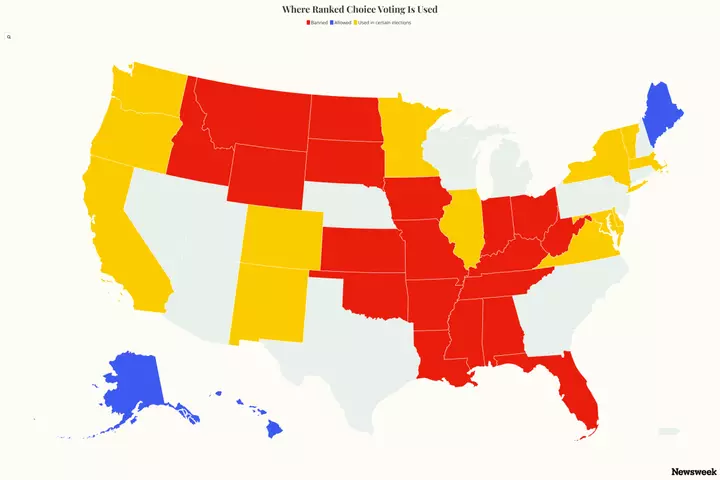Map Shows Where Each State Stands on Ranked Choice Voting as Senate in Play