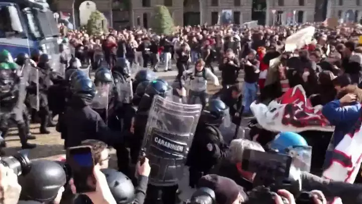 Violent clashes in Italy as demonstrators protest the cost of living