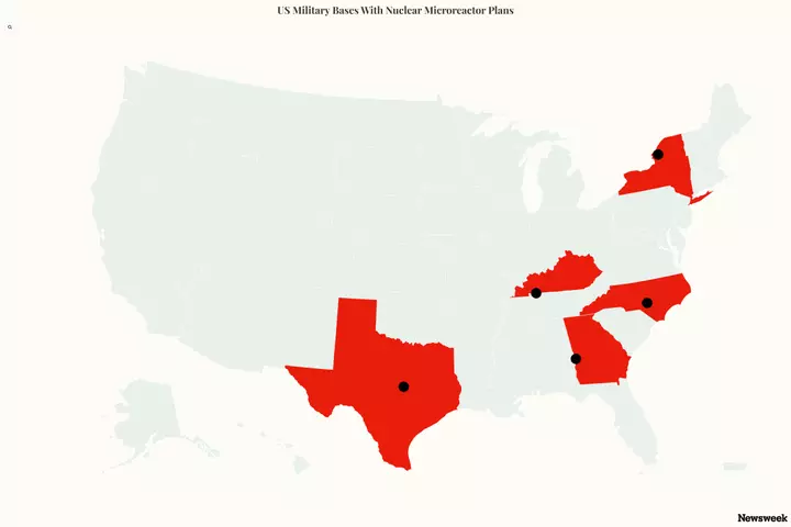 Map Shows US Military Bases Preparing for Major Power Outages